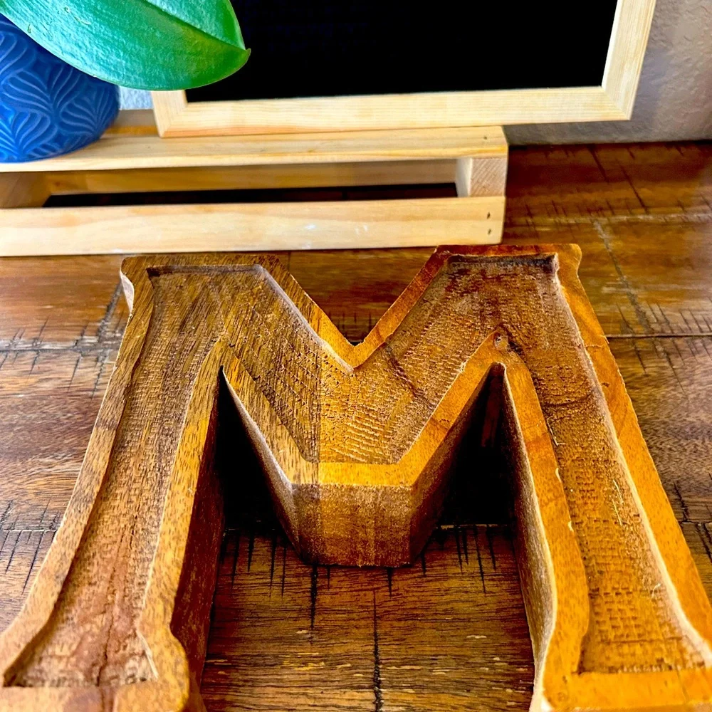 Wooden letter M